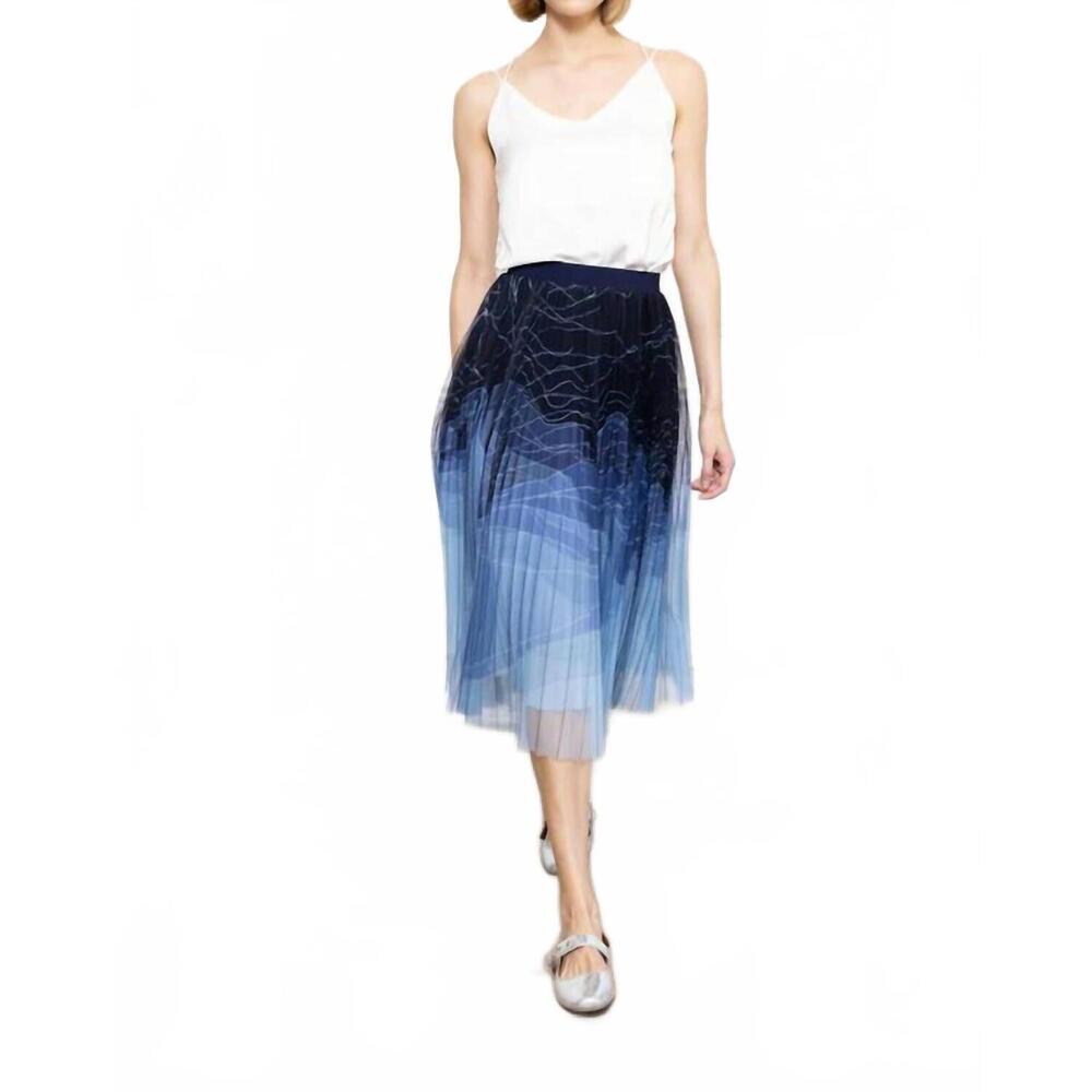 NEW ZERO DEGREE CELSIUS two tone mesh skirt in navy